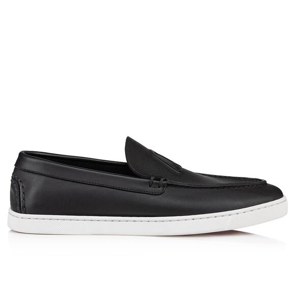 Christian Louboutin Mens Varsiboat Flat Black Leather Loafer Sneaker Boat 45 12 - Picture 5 of 16